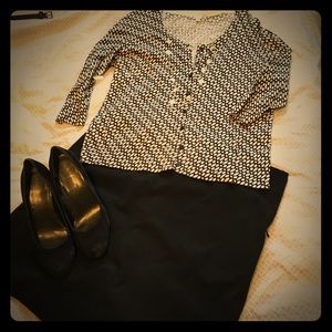 LIKE NEW! T Tahari Reed Black Pencil Skirt